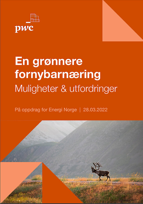 Forsiden på rapporten En grønnere fornybarnæring - Muligheter og utfordringer